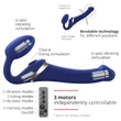 Strap-on-me L - felcsatolható, léghullámos vibrátor - nagy (kék)