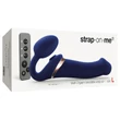 Strap-on-me L - felcsatolható, léghullámos vibrátor - nagy (kék)
