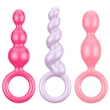 Satisfyer Booty Call - anál plug szett - színes (3 részes)