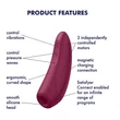 Satisfyer Curvy 1+ - okos léghullámos csiklóizgató (piros)
