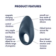 Satisfyer Mighty One - okos vibrációs péniszgyűrű (kék)