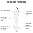 Satisfyer Dazzling Crystal 1 - kétvégű üveg dildó (átlátszó)