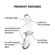 Satisfyer Double Crystal - kétvégű üveg dildó (átlátszó)