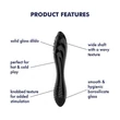 Satisfyer Dazzling Crystal 1 - kétvégű üveg dildó (fekete)