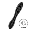 Satisfyer Dazzling Crystal 1 - kétvégű üveg dildó (fekete)