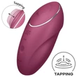 Satisfyer Tap & Climax 1 - 2in1 vibrátor és csiklóizgató (piros)