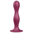 Satisfyer Double Ball-R - tapadókorongos súlyozott dildó (piros)