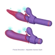 Magic Stick - vibrátor cseréléhető feltétekkel (lila)