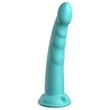 Dillio Slim Seven - tapadókorong stimuláló dildó (20cm) - türkiz