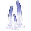 Crystal Clear - anál tréner dildó készlet - 3db (átlátszó-kék)