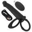 Black Velvet Double F - felcsatolható anál vibrátor (fekete)