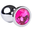 Desirel Pink Jewel M - anál plug (ezüst-pink)
