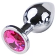 Desirel Pink Jewel M - anál plug (ezüst-pink)