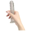 Addiction Crystal - tapadókorongos dildó (átlátszó) - 18cm