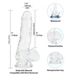 Addiction Crystal - tapadókorongos dildó (átlátszó) - 18cm