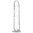 Addiction Crystal - tapadókorongos dildó (átlátszó) - 18cm