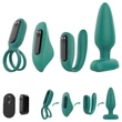 Sex HD - akkus, távirányítós, 4 részes vibrátor szett (zöld)