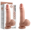 Dual Density - tapadókorongos, herés élethű dildó - 18cm (natúr)