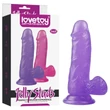 Lovetoy Jelly Studs - tapadókorongos dildó - 15cm (lila)