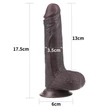 Lovetoy Sliding-Skin - kétrétegű dildó - 18cm (barna)