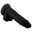 Mr. Rude - tapadókorongos, herés élethű dildó - 19cm (fekete)