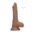 RealRock Dong 8 - élethű, herés dildó (20cm) - sötét natúr
