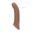 RealRock Penis Sleeve 9 - péniszköpeny (21,5cm) - sötét natúr
