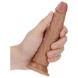 RealRock Slim - realisztikus dildó 15,5cm (sötét natúr)
