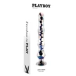 Playboy Jewels - hullámos üveg dildó (átlátszó)