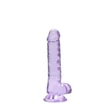 REALROCK - átlátszó élethű dildó - lila (17cm)