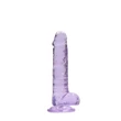 REALROCK - átlátszó élethű dildó - lila (17cm)