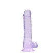 REALROCK - átlátszó élethű dildó - lila (19cm)
