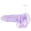 REALROCK - átlátszó élethű dildó - lila (19cm)