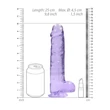 REALROCK - átlátszó élethű dildó - lila (22cm)