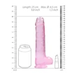 REALROCK - átlátszó élethű dildó - pink (22cm)