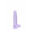 REALROCK - átlátszó élethű dildó - lila (15cm)
