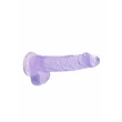 REALROCK - átlátszó élethű dildó - lila (15cm)