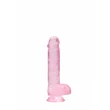 REALROCK - átlátszó élethű dildó - pink (15cm)