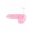 REALROCK - átlátszó élethű dildó - pink (15cm)