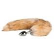 Easytoys Fox NO1 - fém anál plug rókafarokkal (ezüst-vörös)
