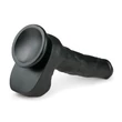 Easytoys - tapadókorongos, herés nagy dildó (29,5cm) - fekete