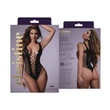 Christine - mélyen dekoltált necc body - (fekete) - XS-XL