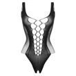 Christine - mélyen dekoltált necc body - (fekete) - XS-XL