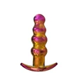 Glamour Glass - rádiós, üveg anál vibrátor - gömbös (színes)