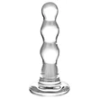GLAS - hullámos üveg anál dildó (átlátszó)