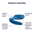 Satisfyer Double Whale - 2 motoros párvibrátor (kék)