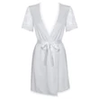 Obsessive Miamor Robe - csipkés ujjú köntös és tanga (fehér)