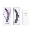 FEELZTOYS GLAZZZ Dark Desire - íves üveg dildó (fekete)