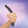 FEELZTOYS GLAZZZ Dark Desire - íves üveg dildó (fekete)