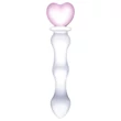 GLAS - szíves üveg dildó (átlátszó)